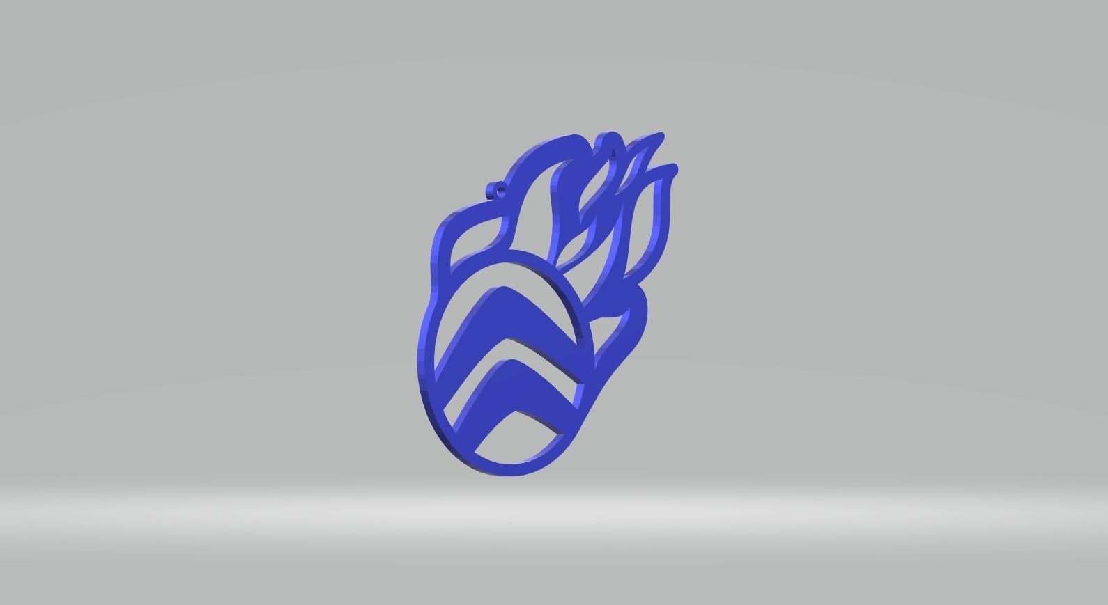 Citroen keychain logo fire oriktown 3D print model_20