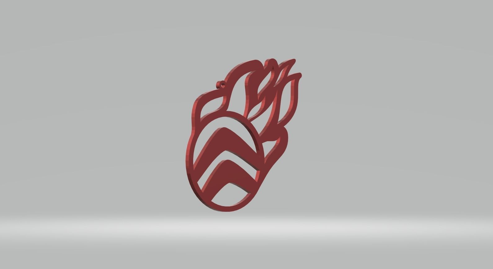 Citroen keychain logo fire oriktown 3D print model_12
