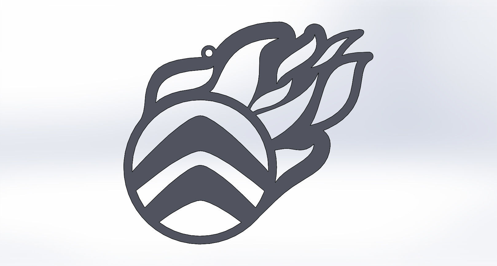 Citroen keychain logo fire oriktown 3D print model_2