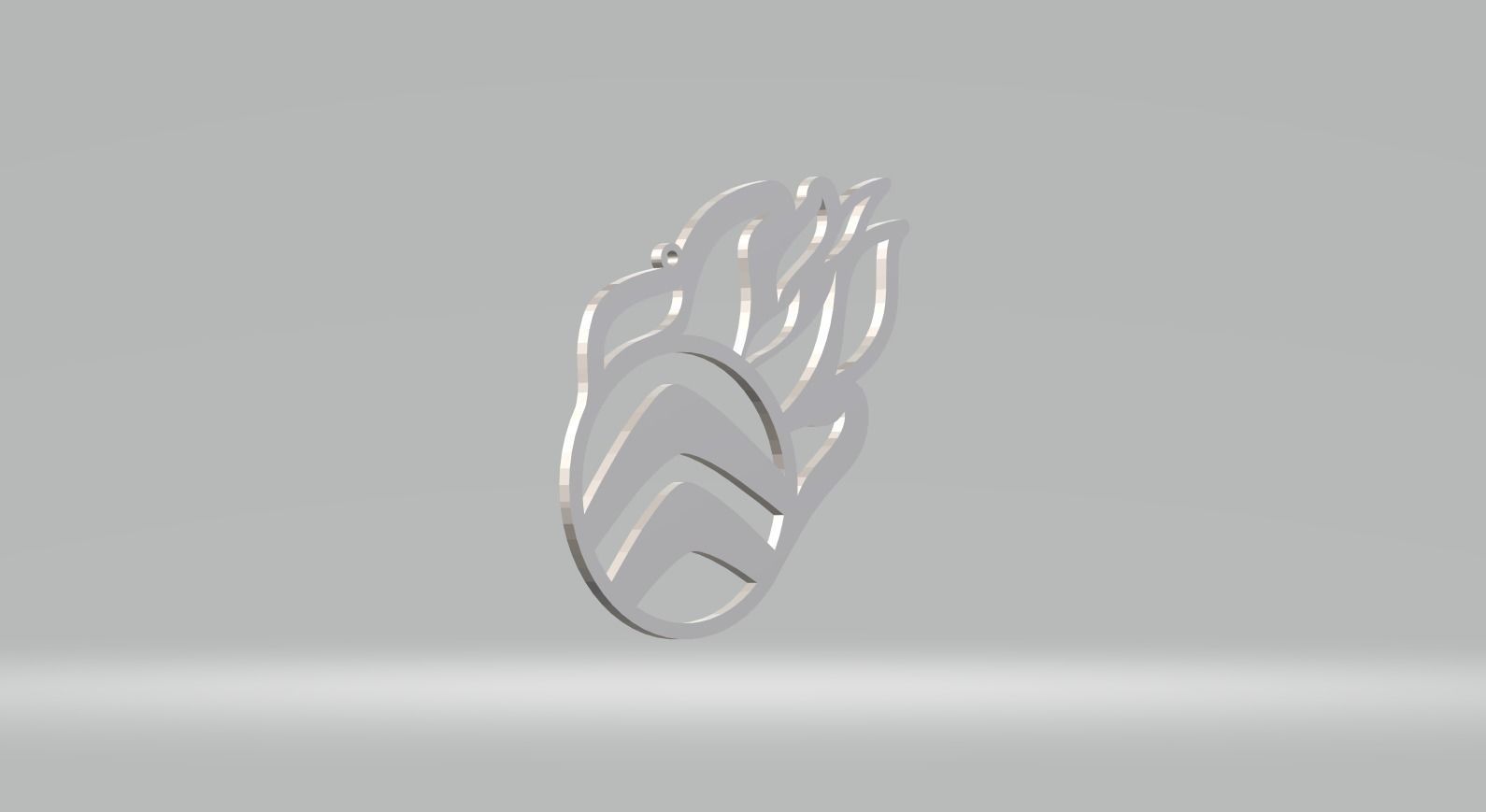Citroen keychain logo fire oriktown 3D print model_8