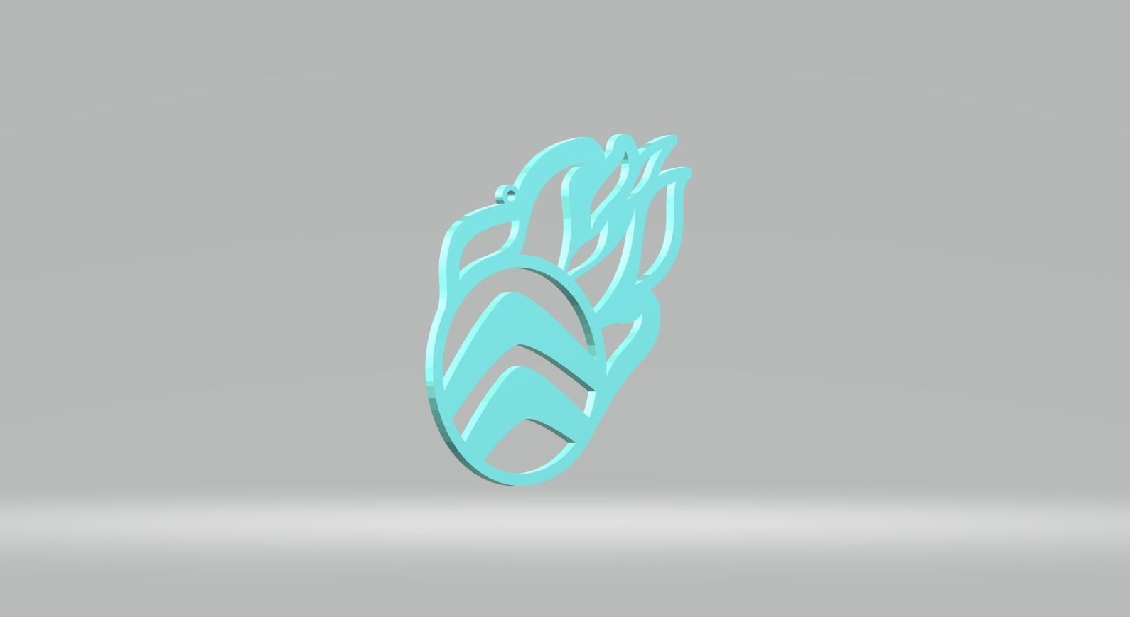 Citroen keychain logo fire oriktown 3D print model_18