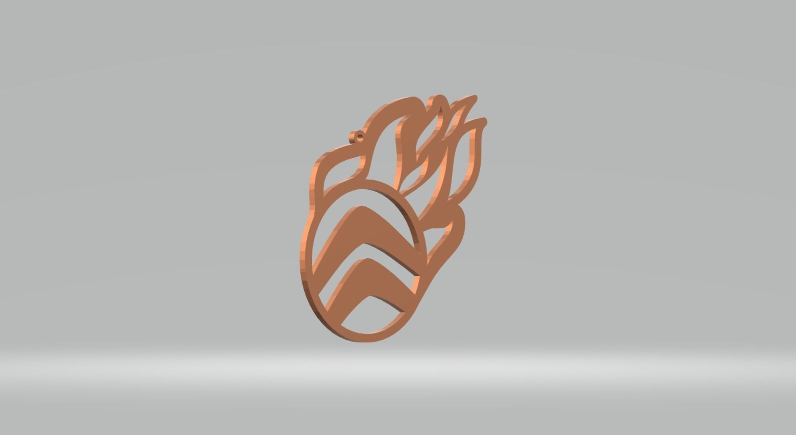 Citroen keychain logo fire oriktown 3D print model_11