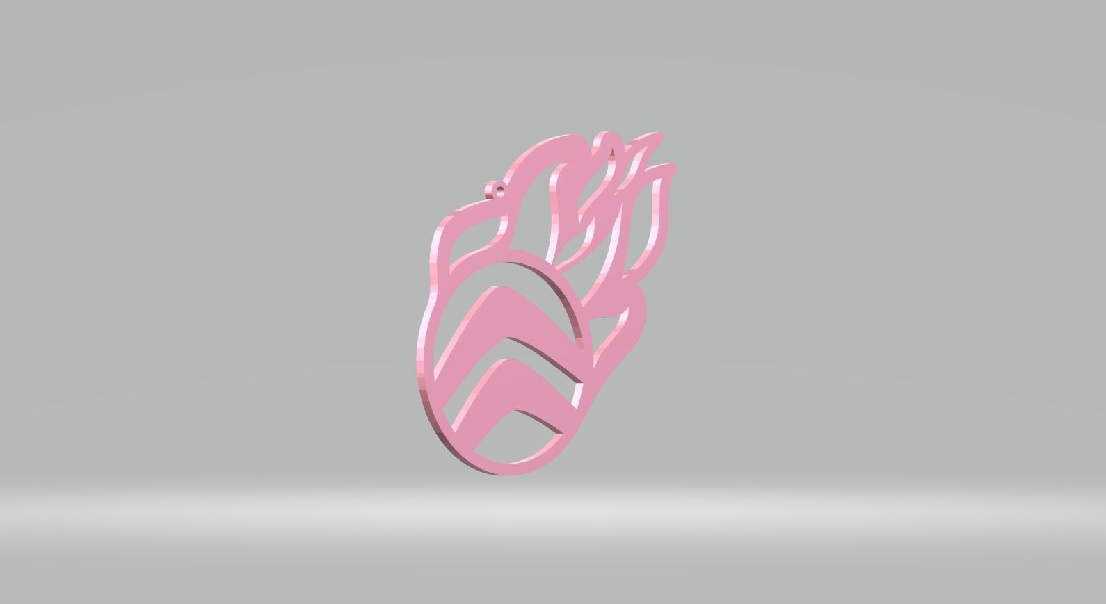 Citroen keychain logo fire oriktown 3D print model_9