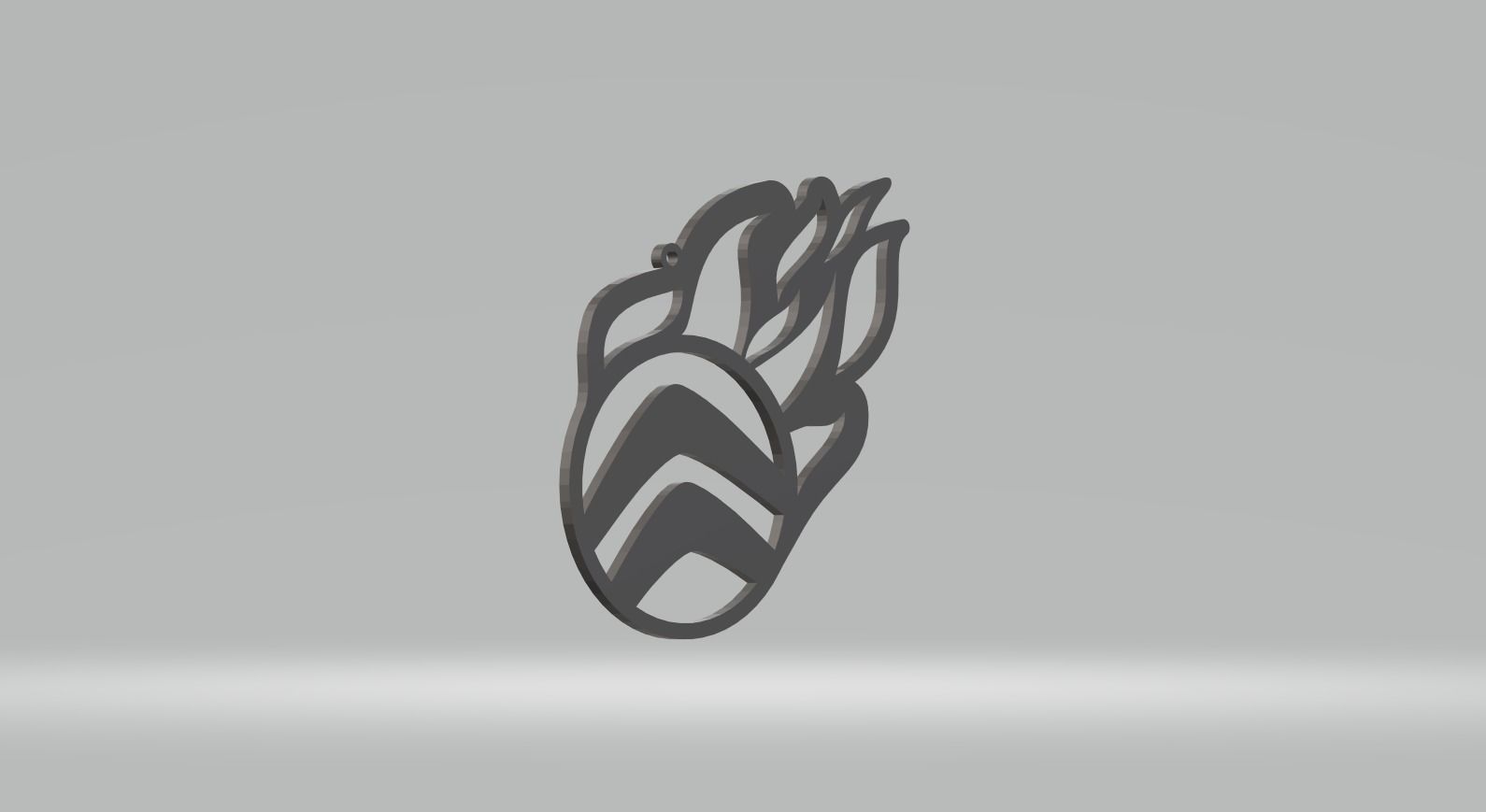 Citroen keychain logo fire oriktown 3D print model_10