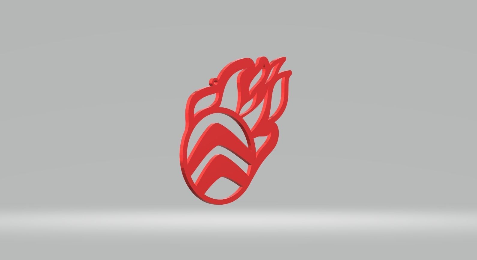 Citroen keychain logo fire oriktown 3D print model_19