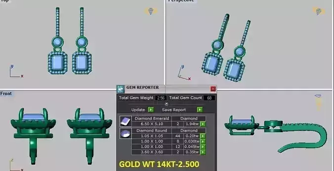 emerald cut drop earrings
