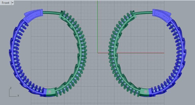 hoop earrings set diamonds 3D print model_4