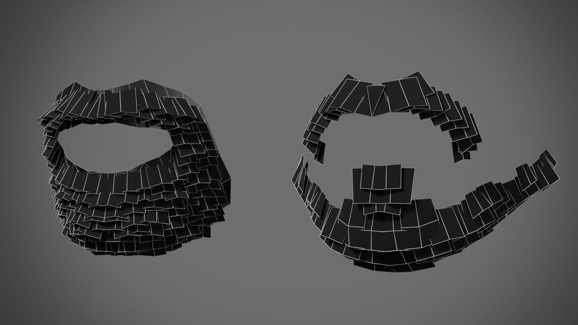 Professional Realtime Beard Pack Low-poly 3D model_25