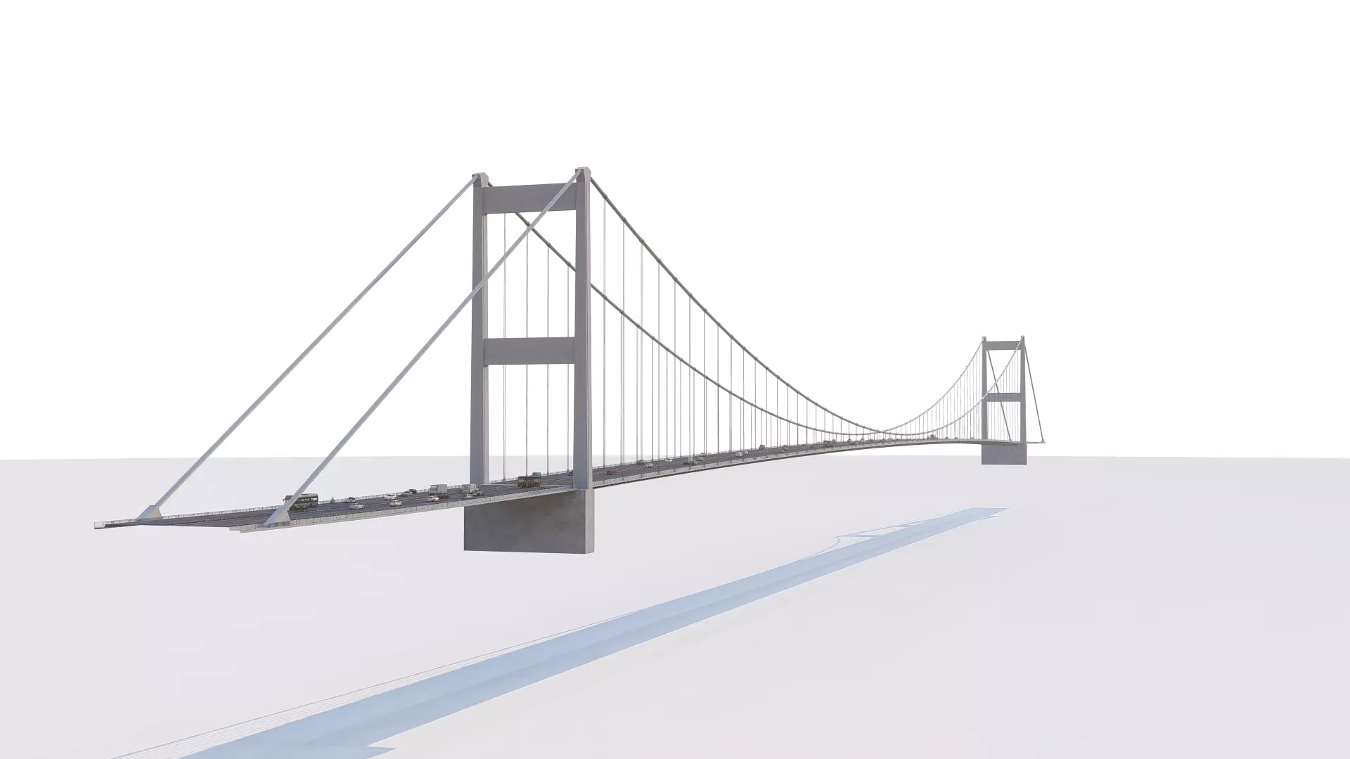 Fatih Sultan Mehmet Bridge - Istanbul - Turkey Low-poly 3D model_0