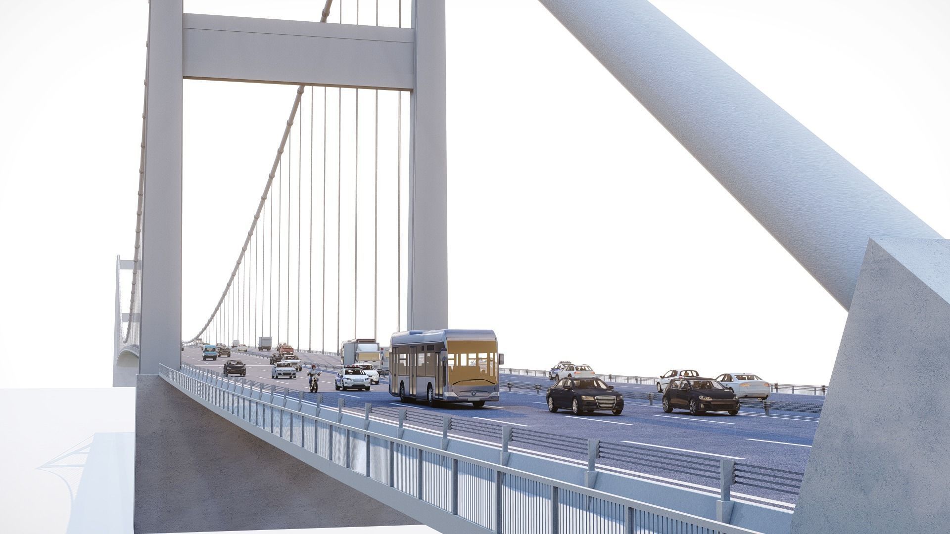 Fatih Sultan Mehmet Bridge - Istanbul - Turkey Low-poly 3D model_1