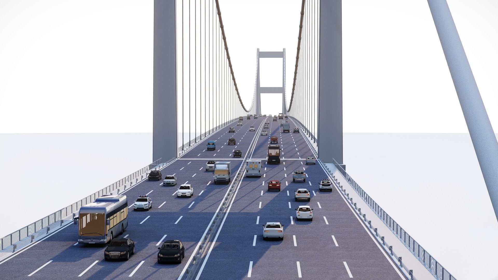 Fatih Sultan Mehmet Bridge - Istanbul - Turkey Low-poly 3D model_2