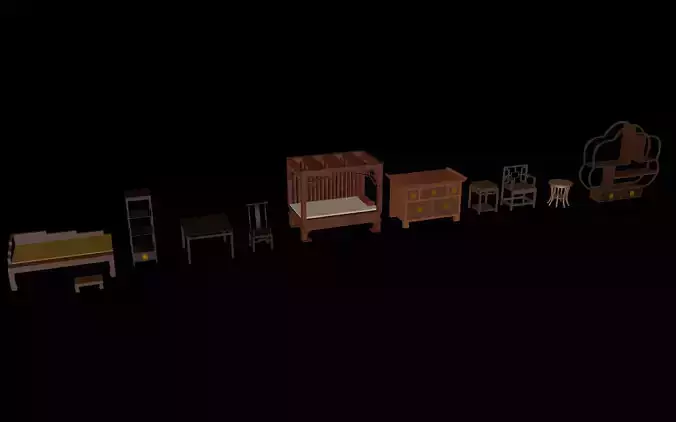 Chinese Interior Furniture asset pack
