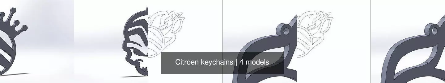 Citroen keychains 3D Model Collection_0