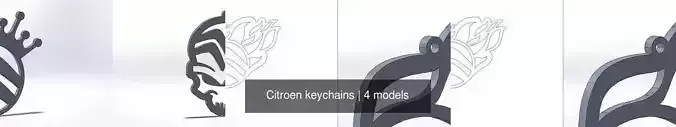 Citroen keychains 3D Model Collection