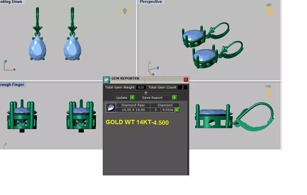 pear shape drop earrings 3D print model