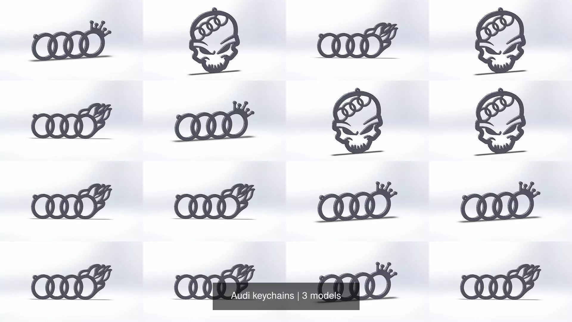 Audi keychains 3D Model Collection_0