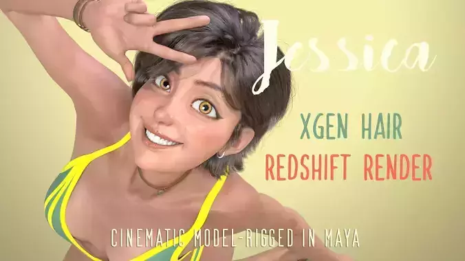 Female character - low poly 3D model Rigged in maya