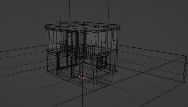 building model house with balcony 3D model_0
