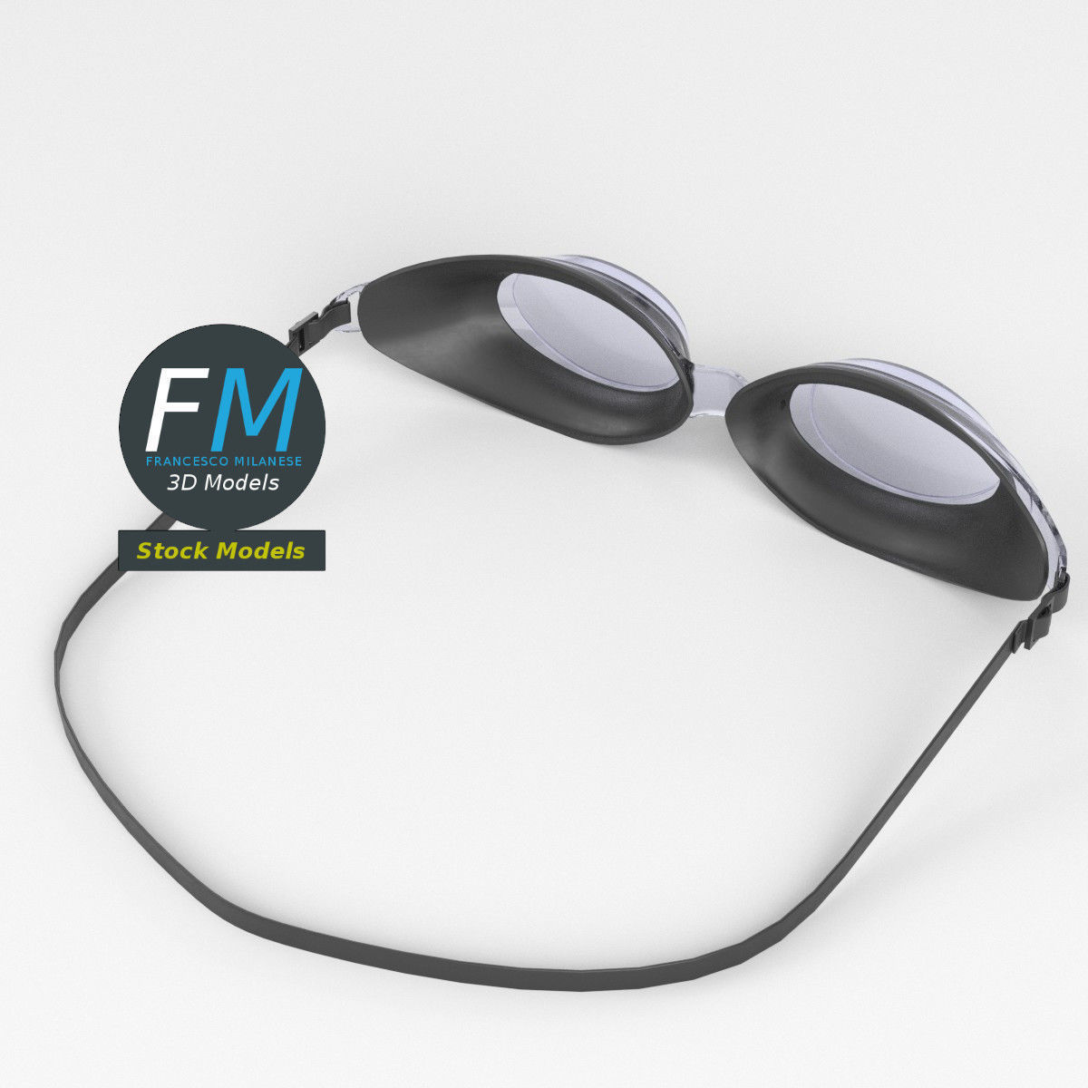 Swim goggles 3D model_2