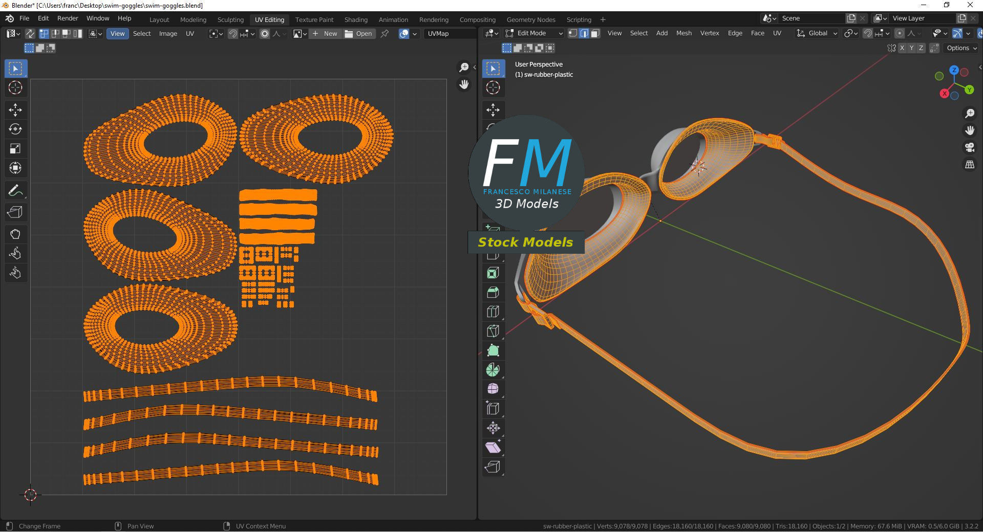 Swim goggles 3D model_10