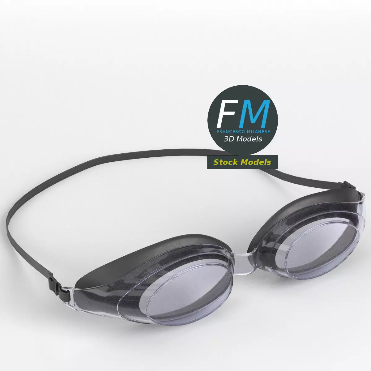 Swim goggles 3D model_0