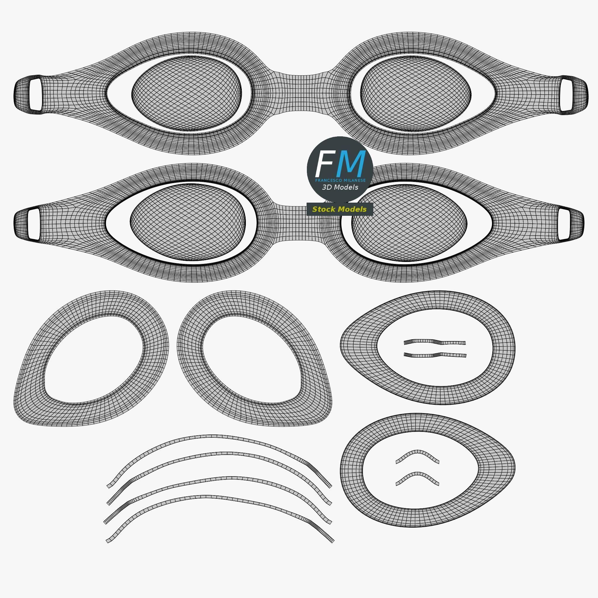 Swim goggles 3D model_12