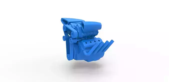 Engine V8 double supercharger Version 4 Scale 1 to 25