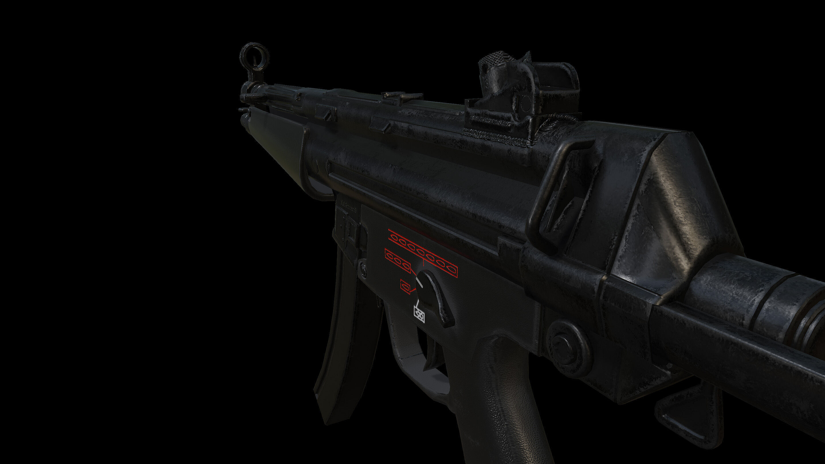MP5 Sub Machine Gun Low-poly 3D model_7