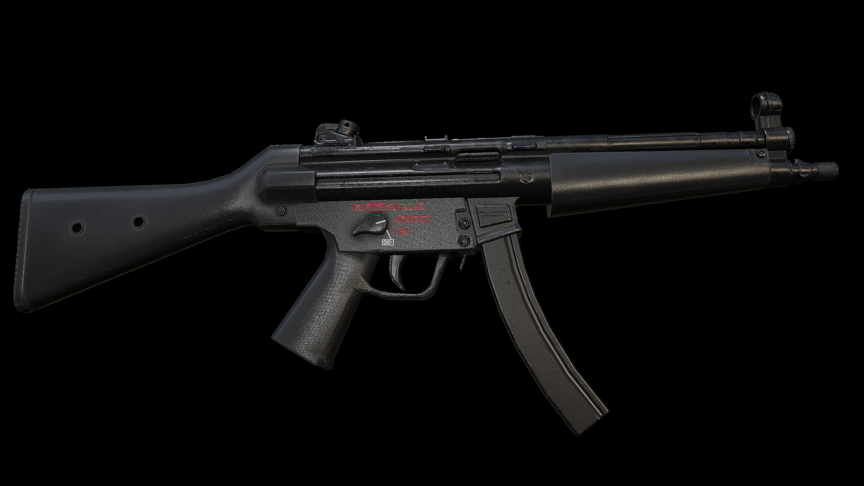 MP5 Sub Machine Gun Low-poly 3D model_1