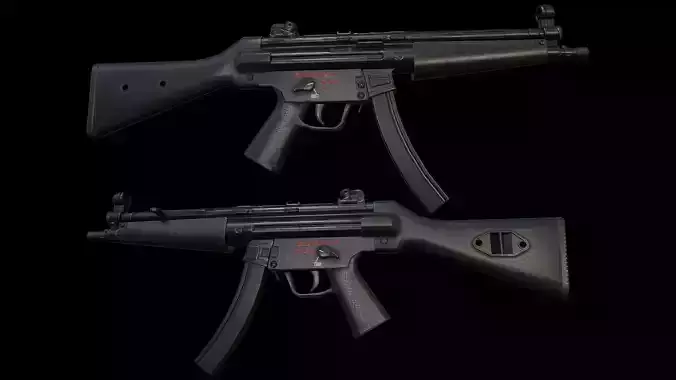 MP5 Sub Machine Gun Low-poly 3D model