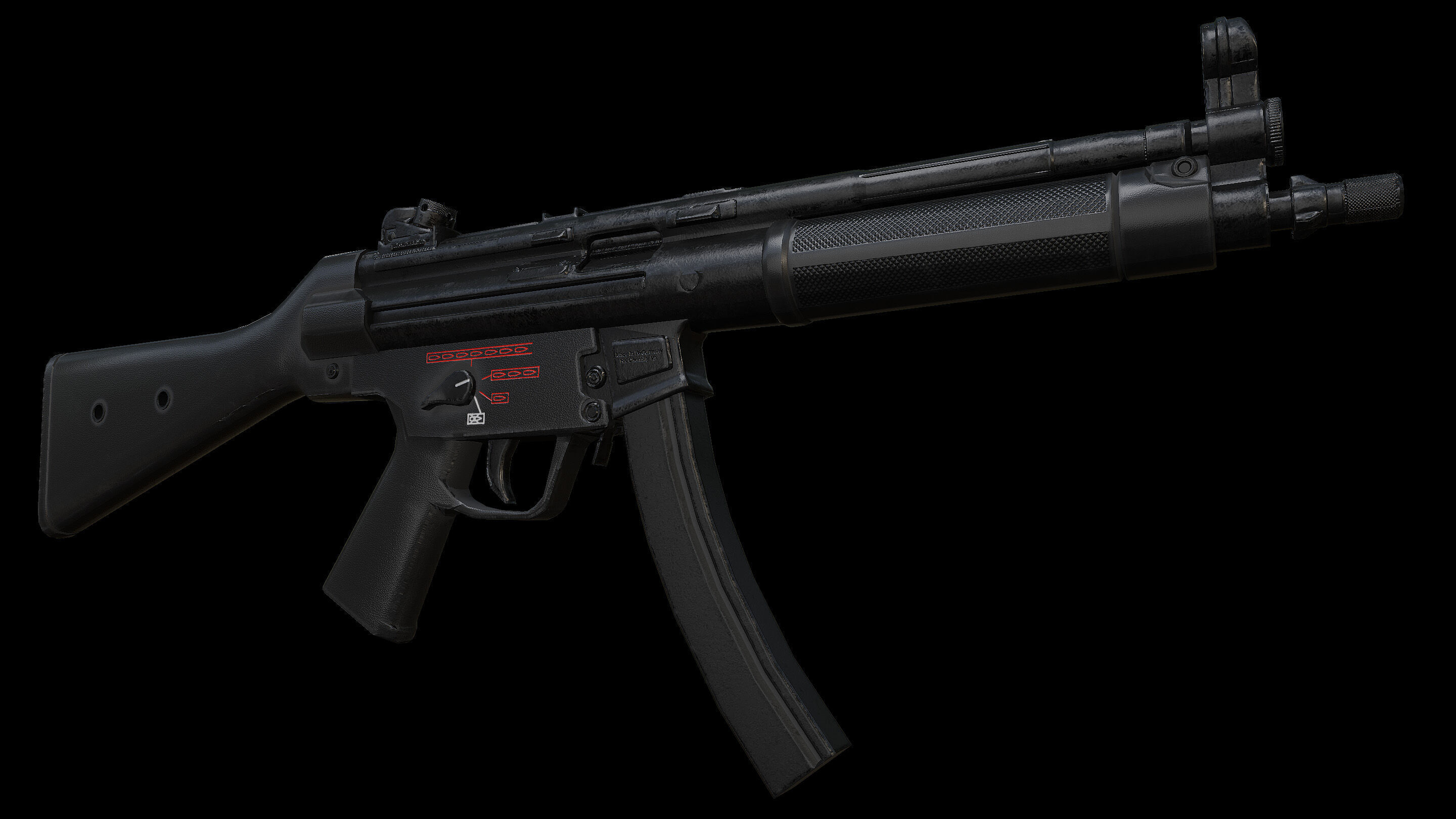 MP5 Sub Machine Gun Low-poly 3D model_10