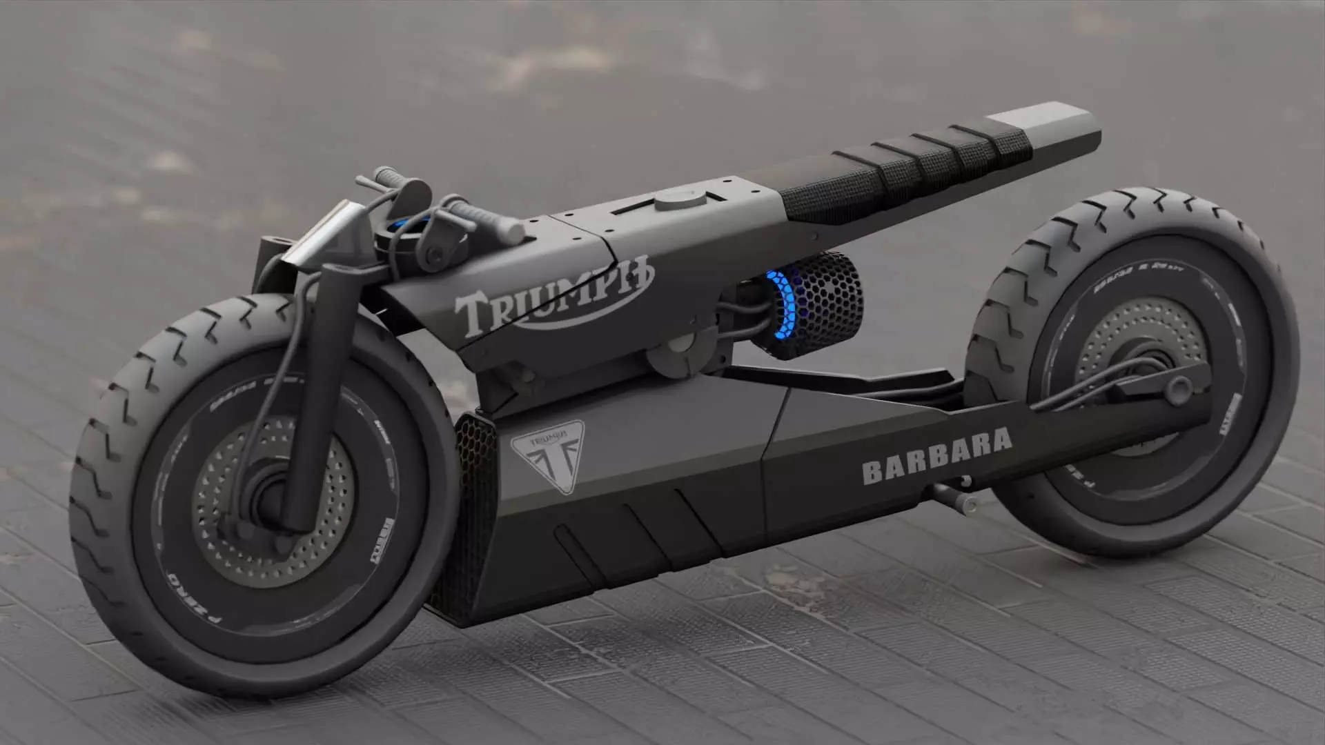 TRIUMPH MOTORBIKE RIGGED 3D model