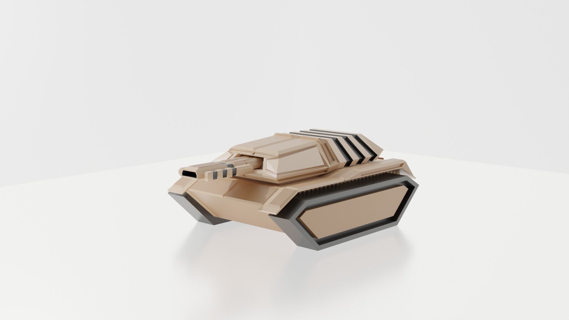 Sci Fi Tank Low-poly 3D model_9