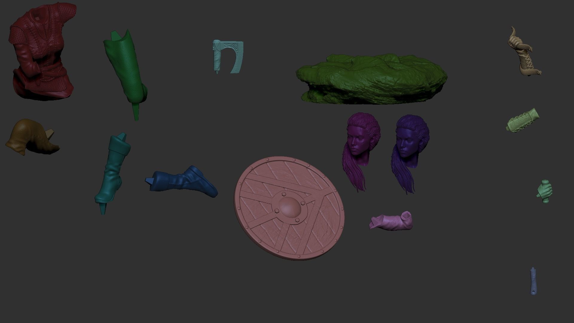 Lagertha 3D Print statue of woman holding shield 3D print model_12