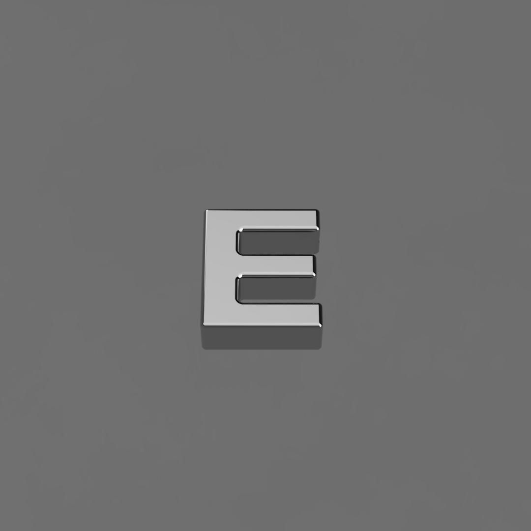 Alphabet E Letter Pendant 3D Model for Necklaces 3D print model_1