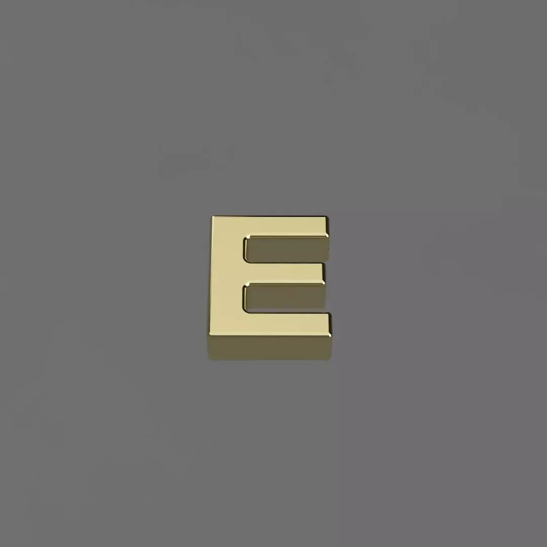 Alphabet E Letter Pendant 3D Model for Necklaces 3D print model_0