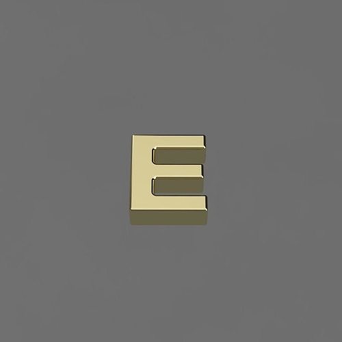 Alphabet E Letter Pendant 3D Model for Necklaces 3D print model