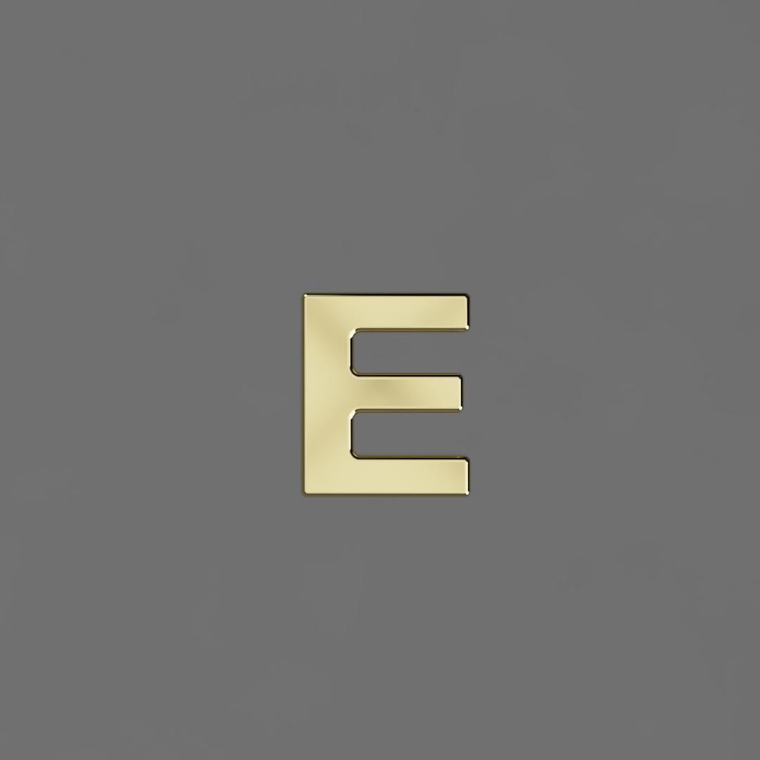 Alphabet E Letter Pendant 3D Model for Necklaces 3D print model_2