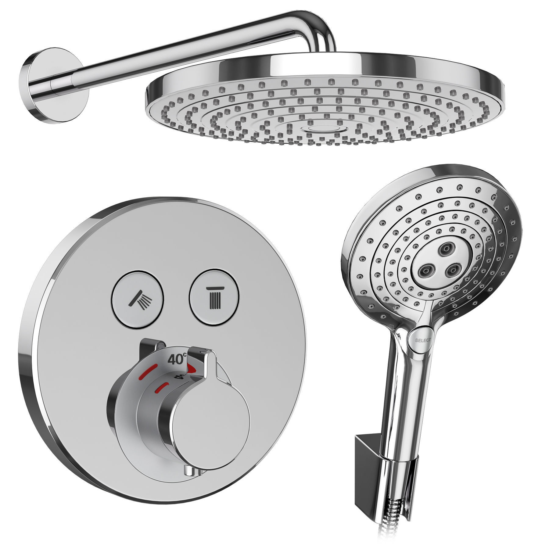 Faucets and shower systems Hansgrohe set 172 3D model_6