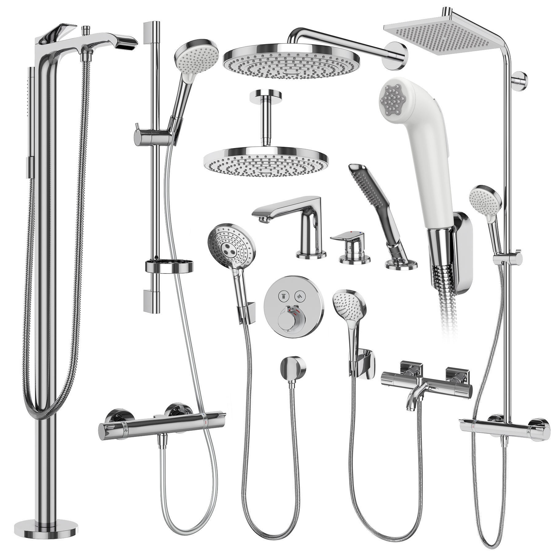 Faucets and shower systems Hansgrohe set 172 3D model_2