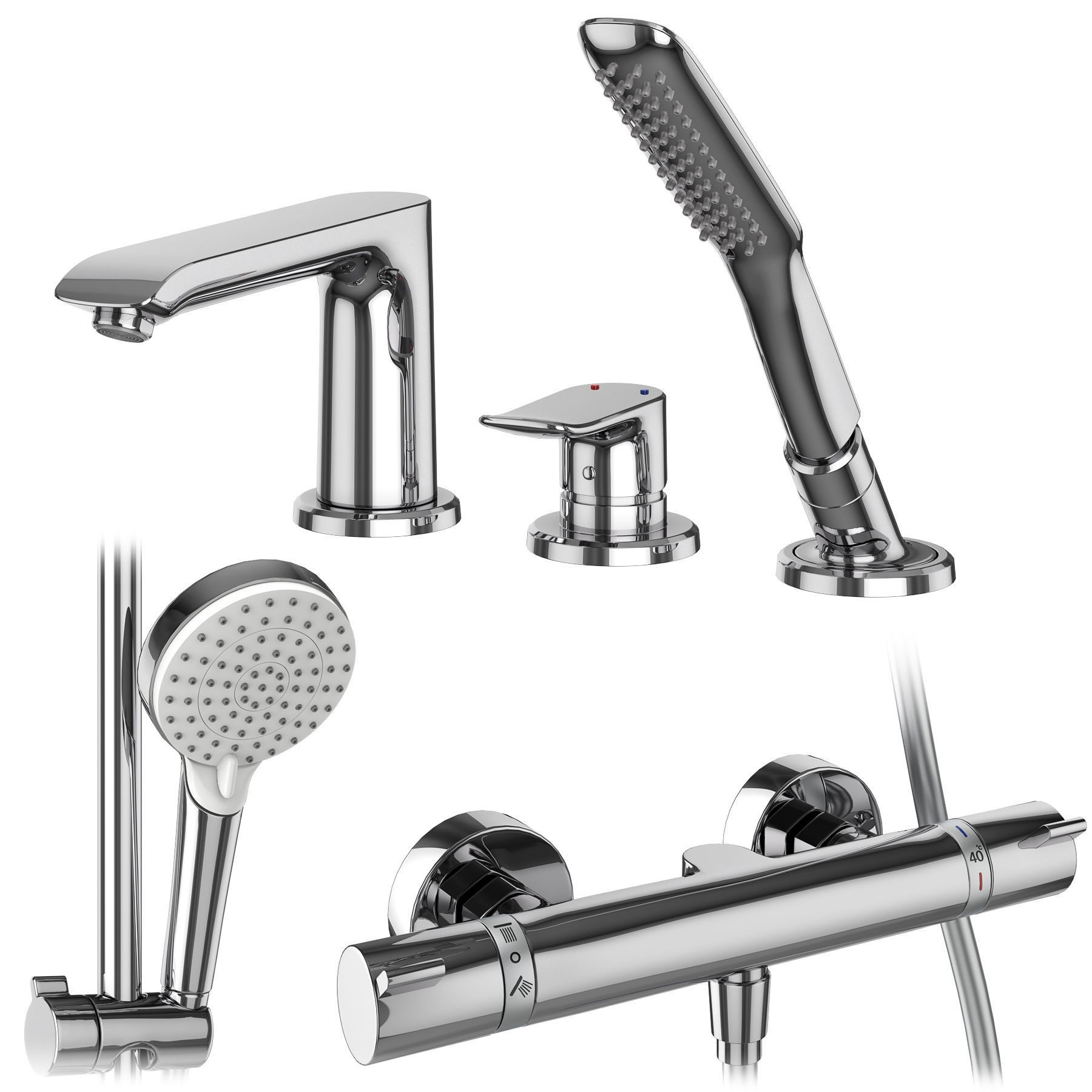 Faucets and shower systems Hansgrohe set 172 3D model_7