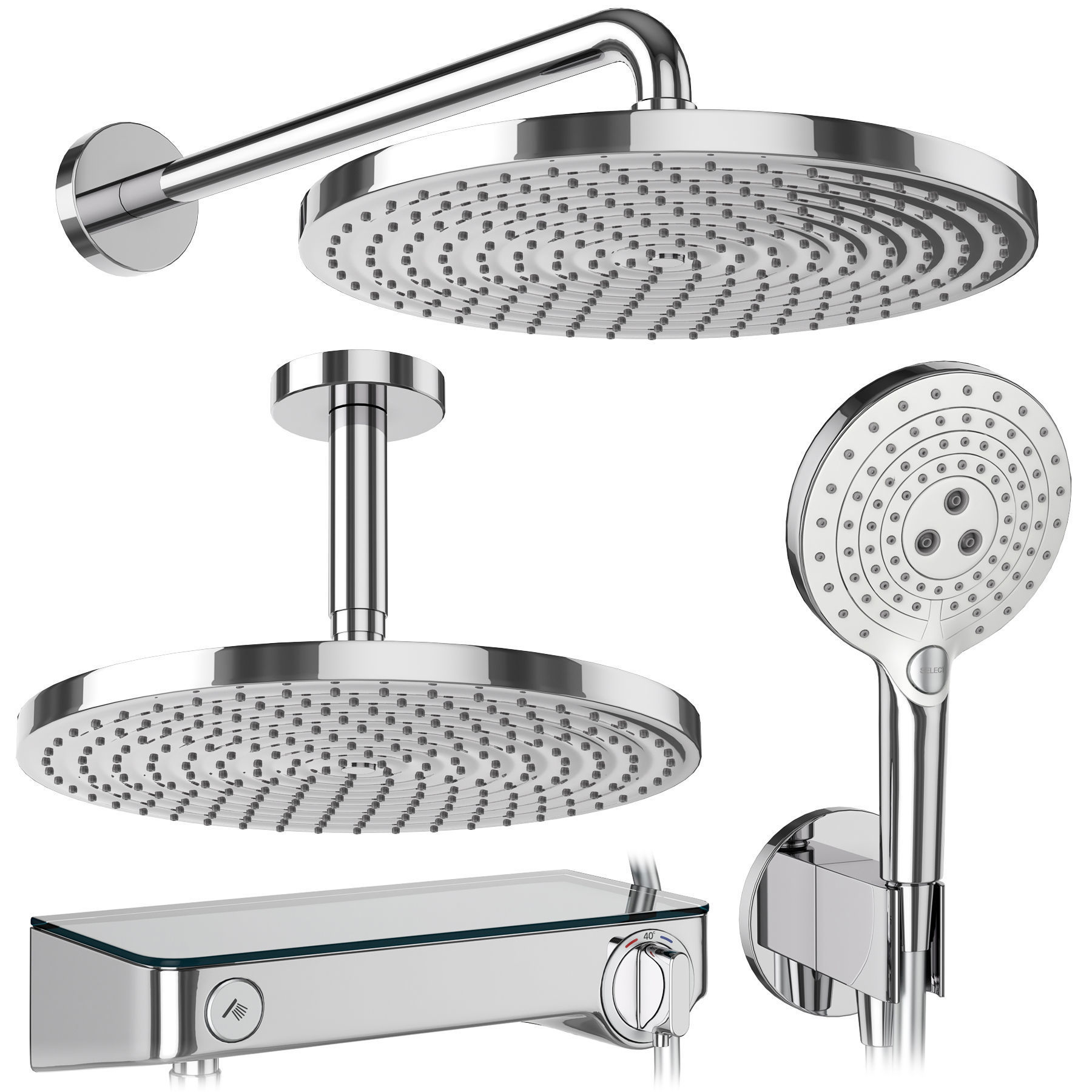 Faucets and shower systems Hansgrohe set 173 3D model_8