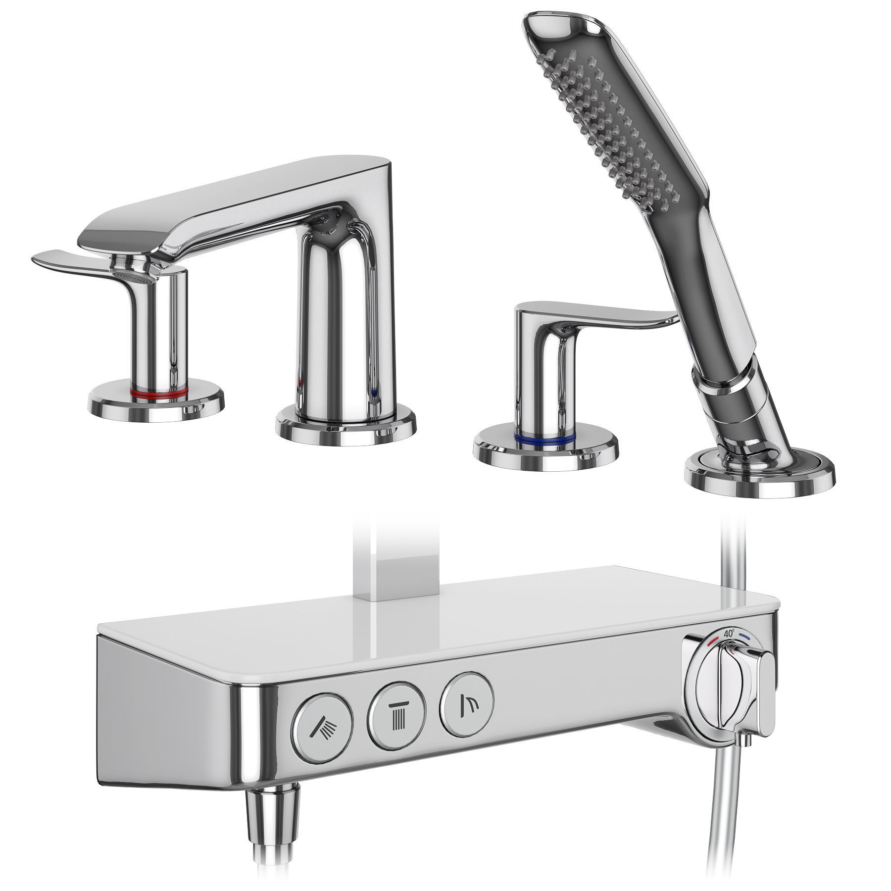 Faucets and shower systems Hansgrohe set 173 3D model_3