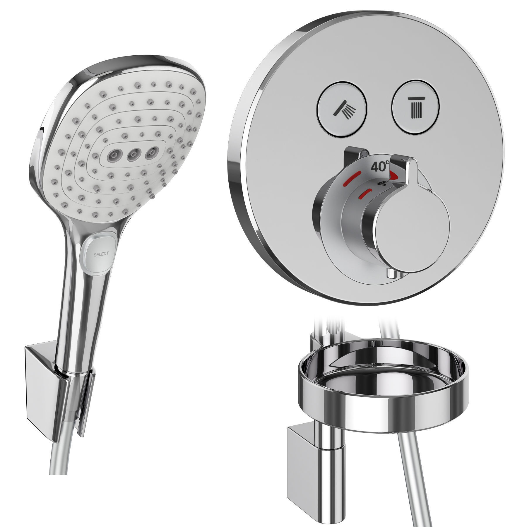 Faucets and shower systems Hansgrohe set 173 3D model_6