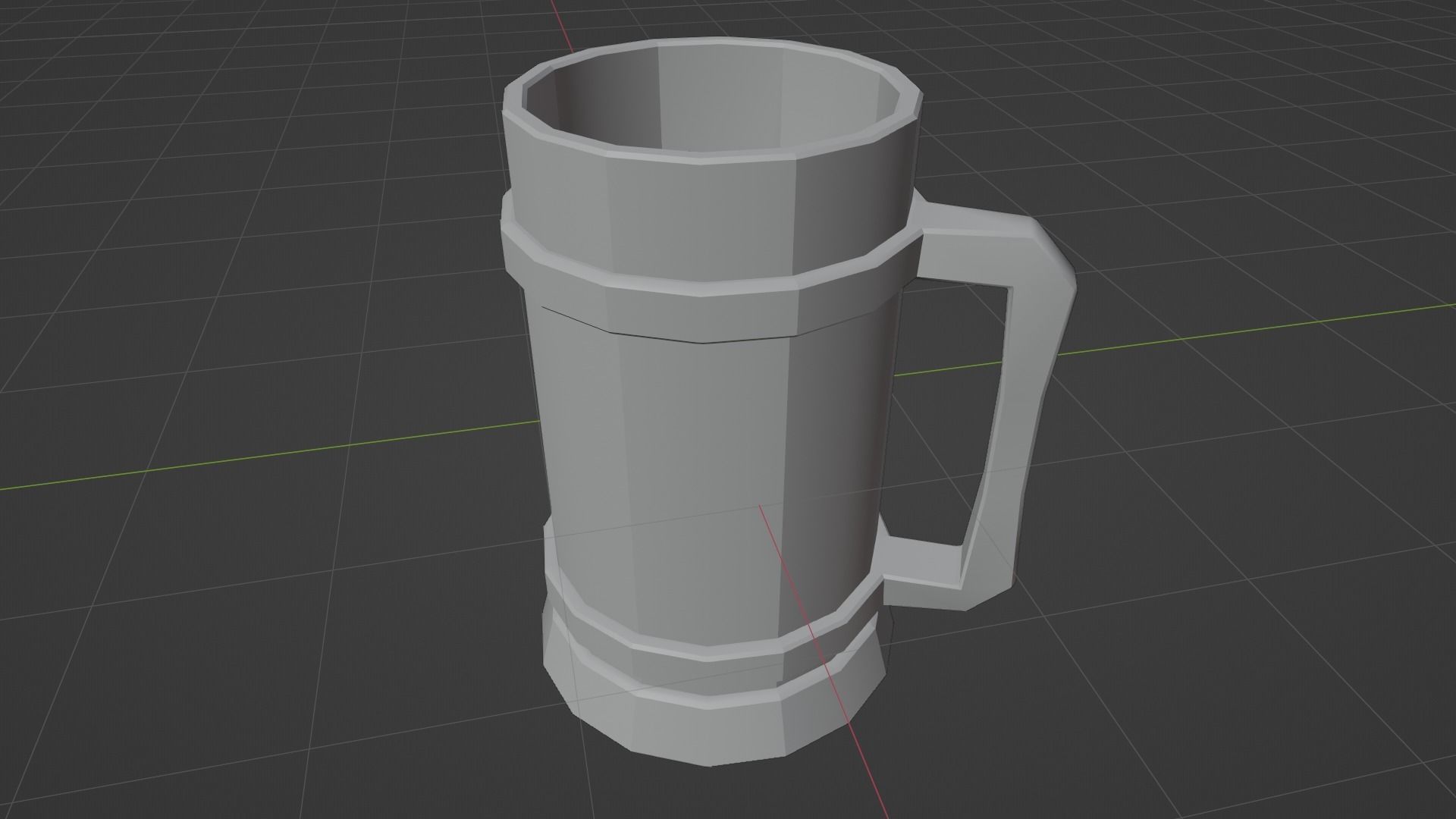 Stein two wooden mugs Low-poly 3D model_4