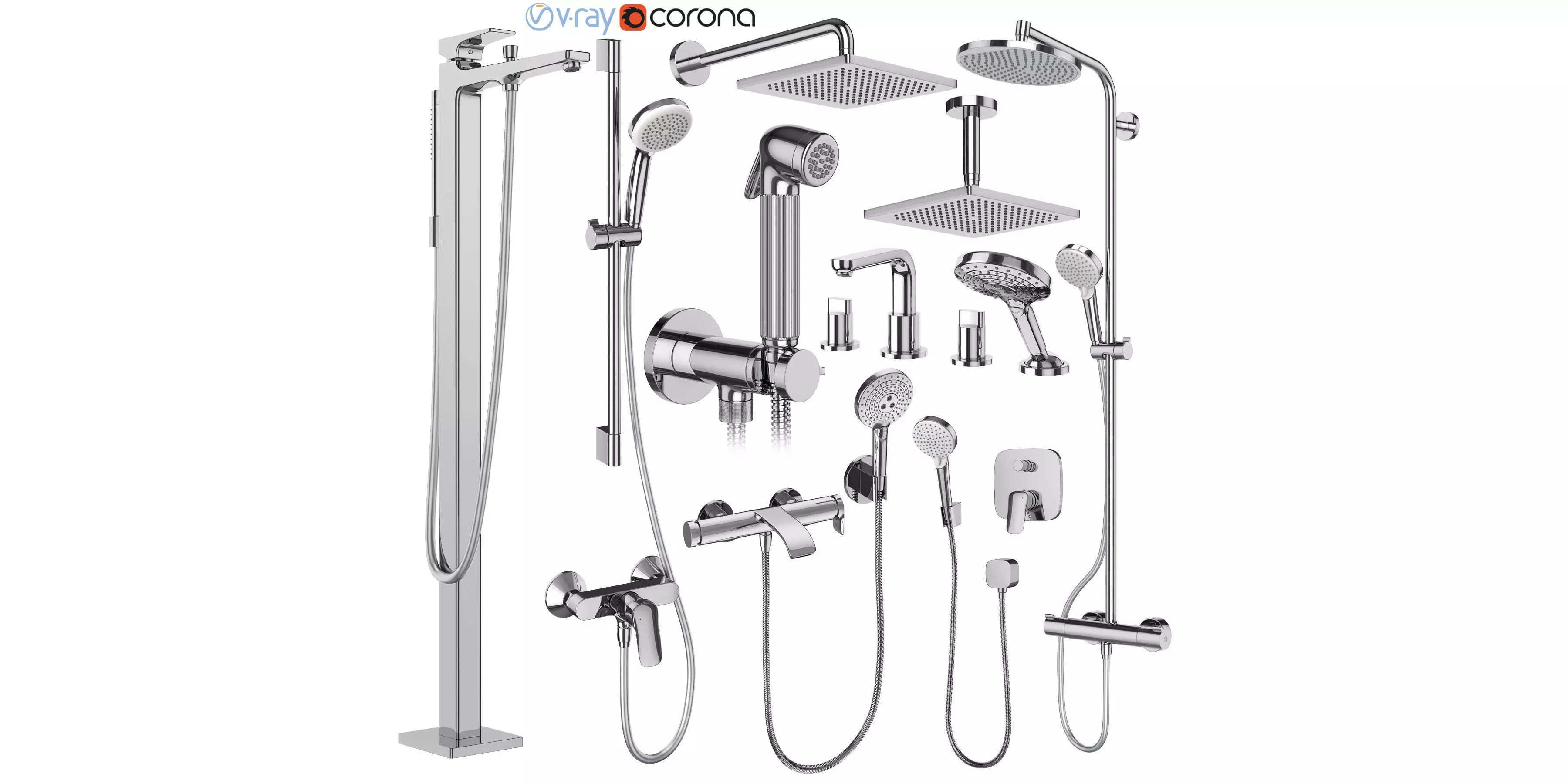 Faucets and shower systems Hansgrohe set 175 3D model_0