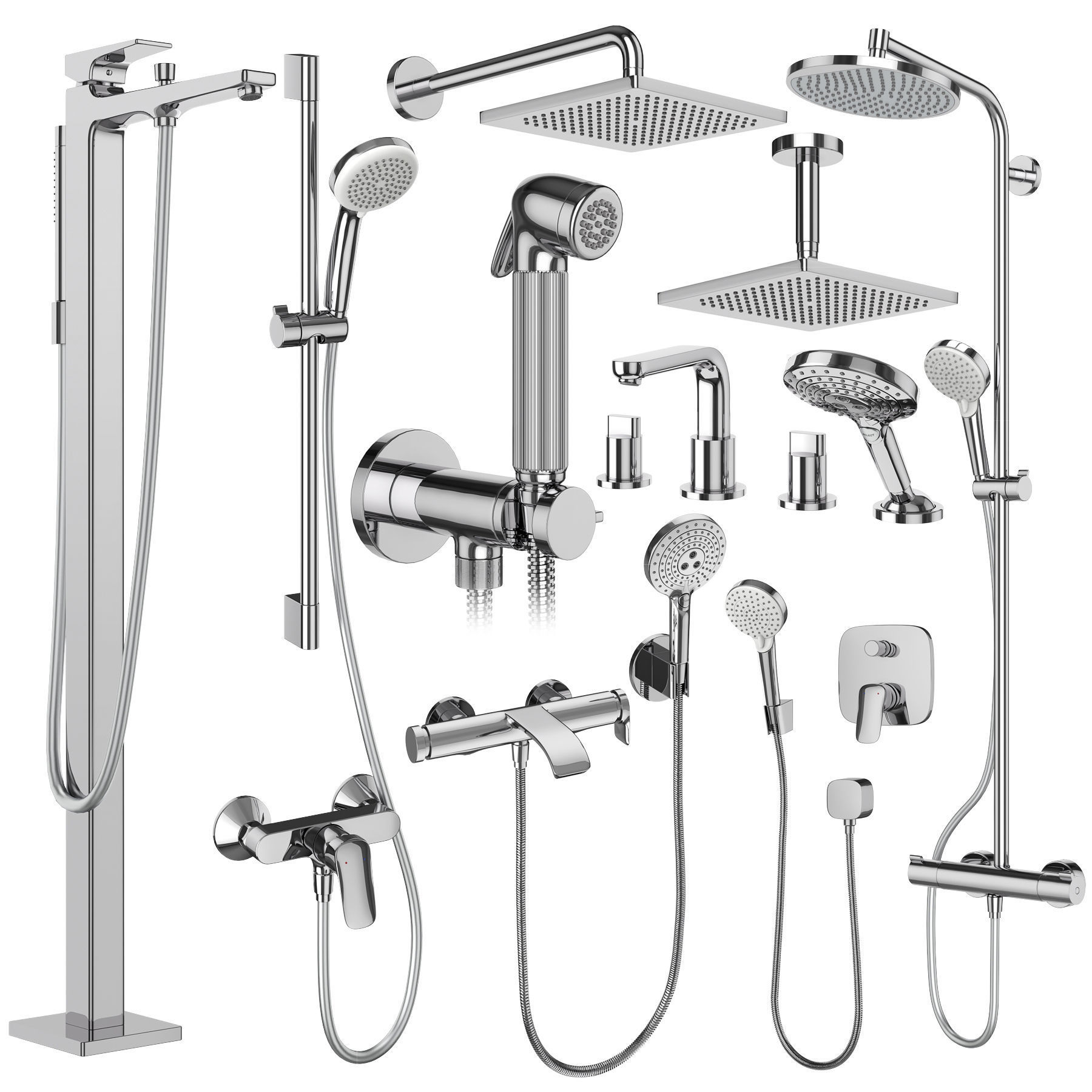 Faucets and shower systems Hansgrohe set 175 3D model_2
