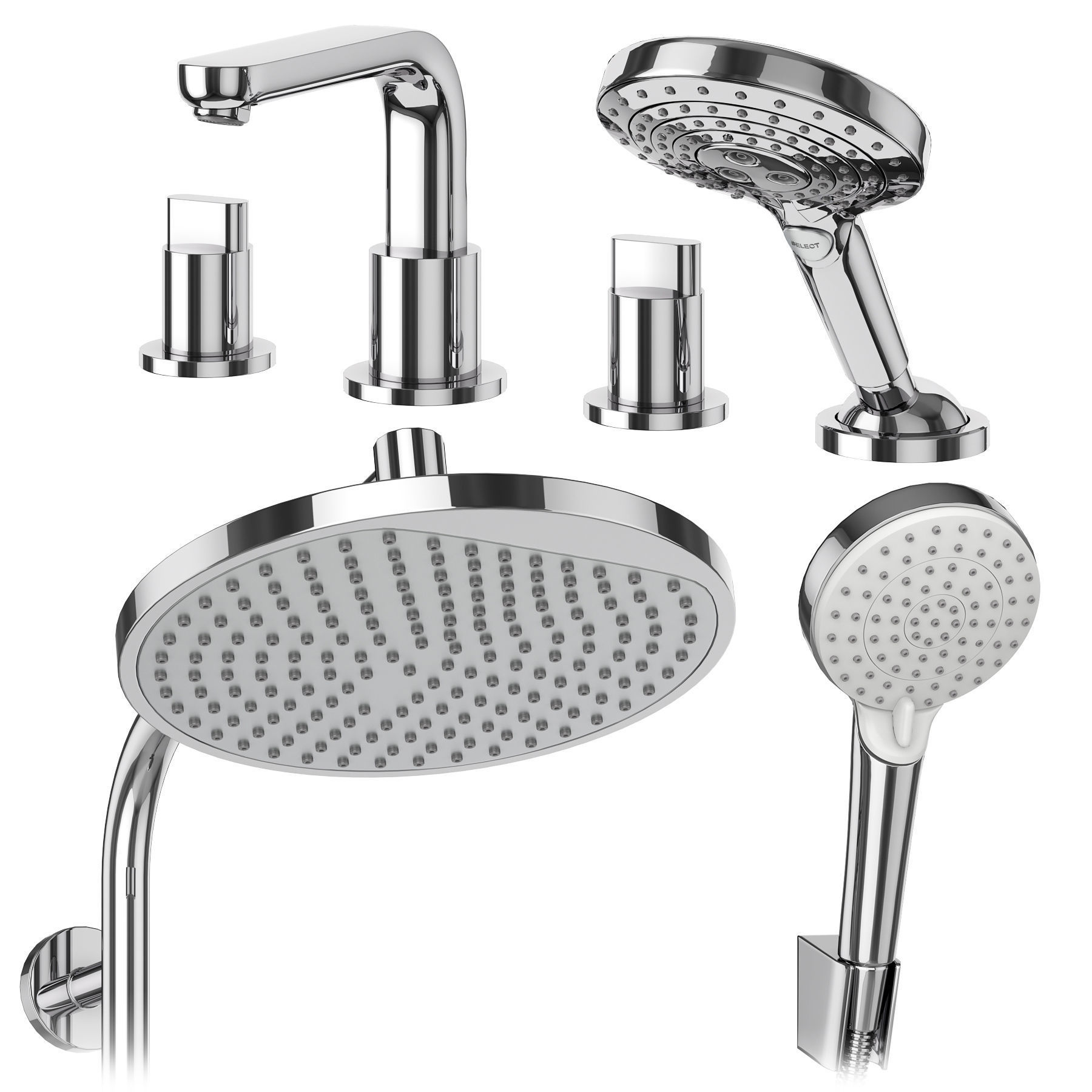 Faucets and shower systems Hansgrohe set 175 3D model_3