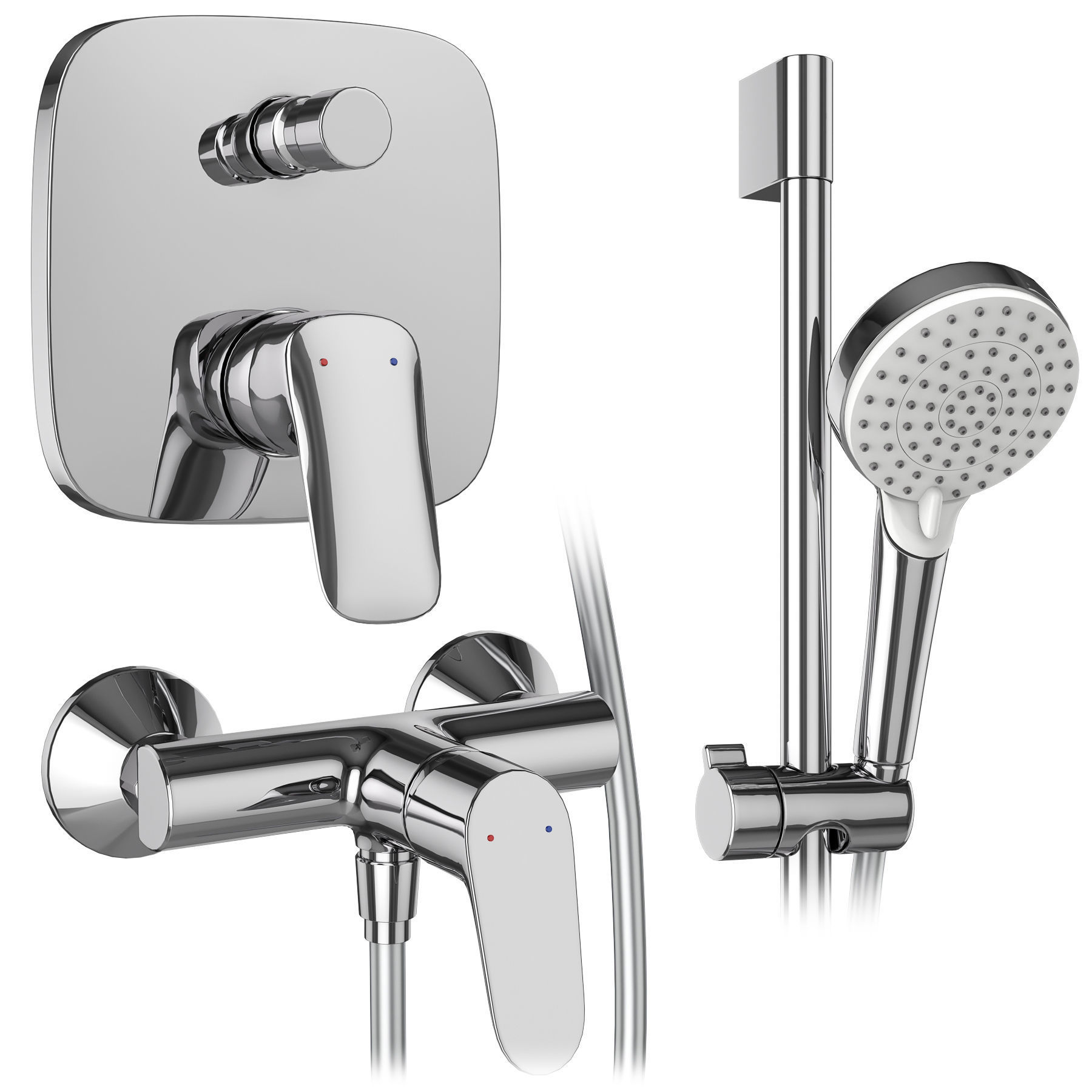 Faucets and shower systems Hansgrohe set 175 3D model_6