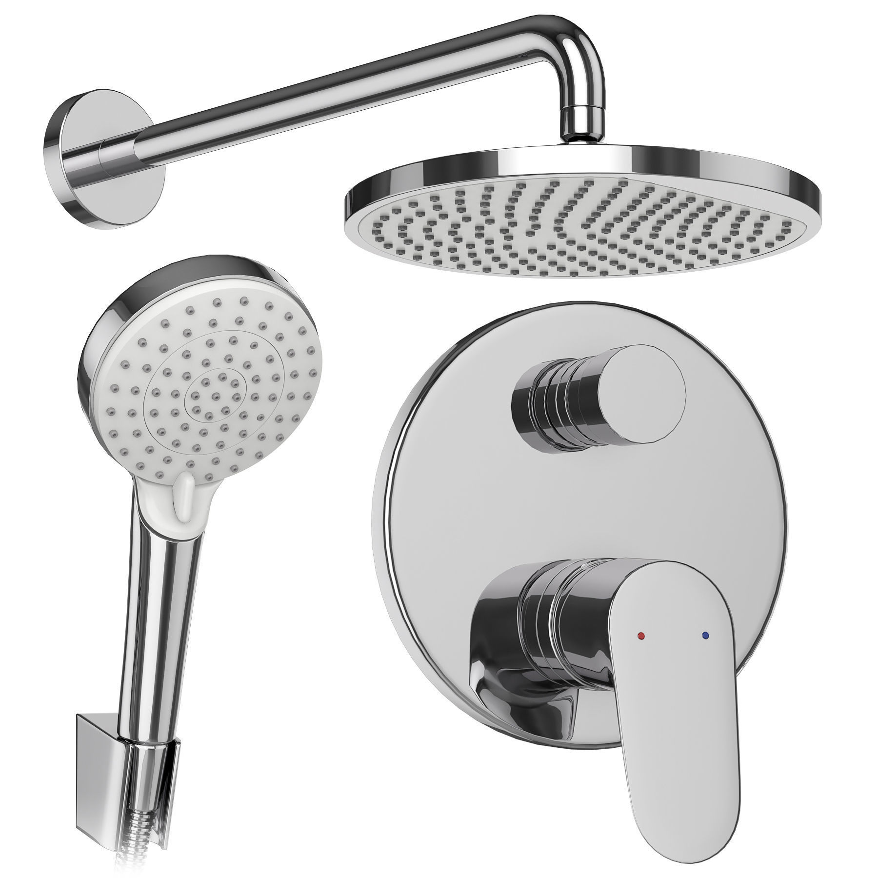 Faucets and shower systems Hansgrohe set 176 3D model_6